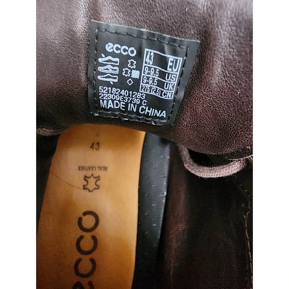 ECCO Citytray Avant M Whisky Brown Leather Shoes SIZE 9/9.5